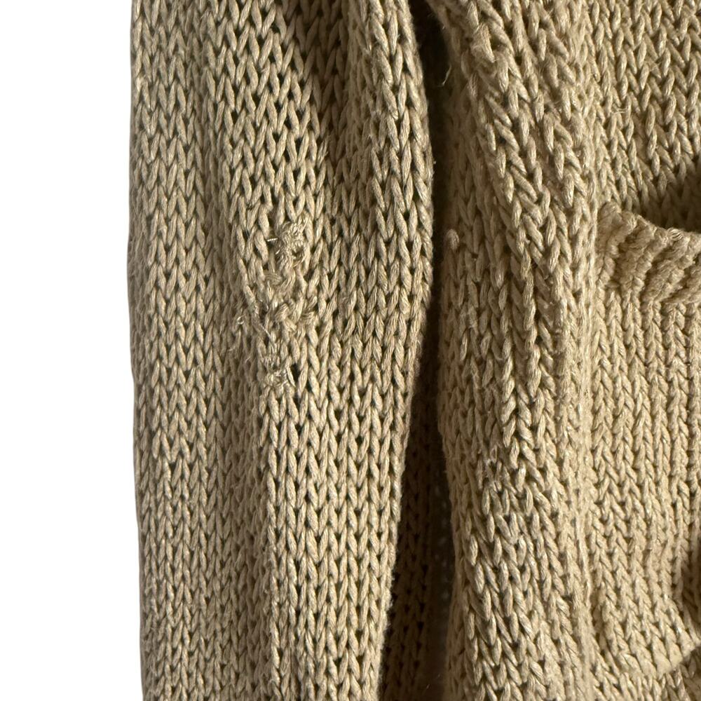 Polo Ralph Lauren Tan Beige Linen Knit Button Front Cardigan Sweater Size Small - Picture 9 of 14